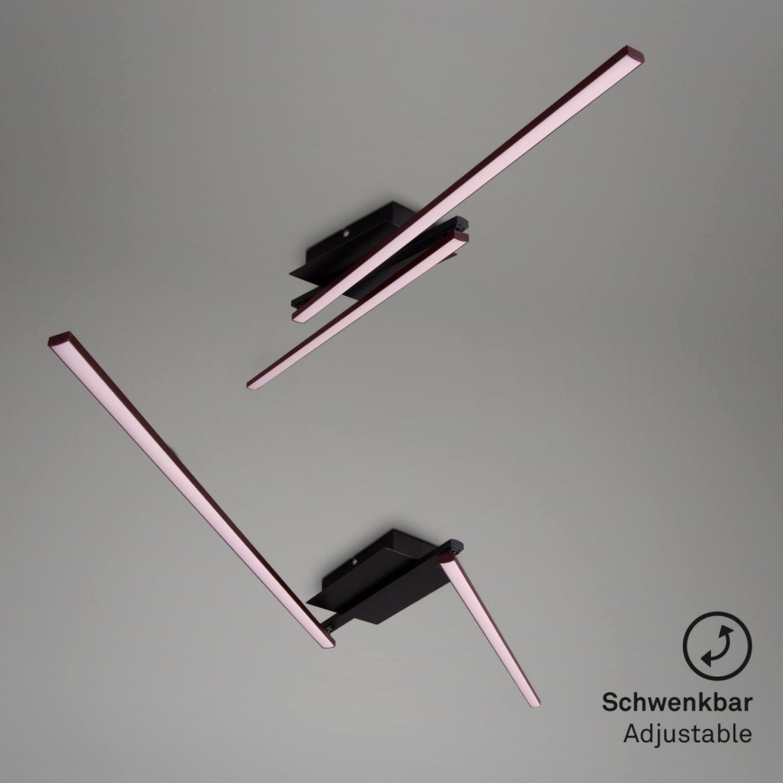 Brilo 3500-015 - Kiinteä LED-kattokruunu STAFF 2xLED/6W/230V musta