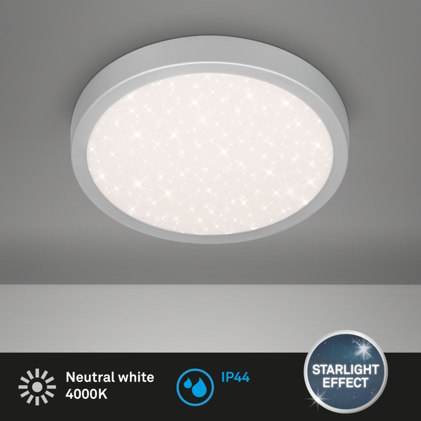 Brilo 3649-014 - LED-kattovalaisin kylpyhuoneeseen RUNA LED/18,5W/230V IP44 hopea