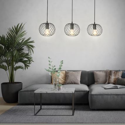 Brilo 4037-035 - WINKI riippuvalaisin kaapelilla 3xE27/40W/230V