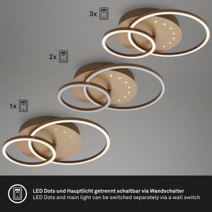 Brilo - Himennettävä LED-kattovalaisin LED/26W/230V 3000K ruskea
