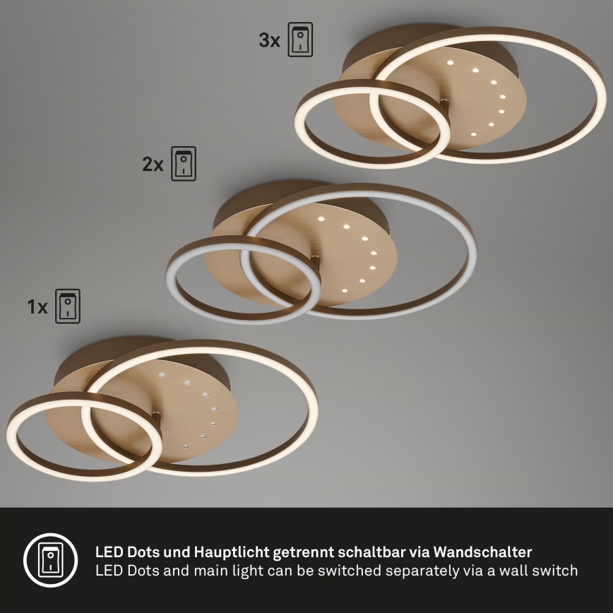 Brilo - Himennettävä LED-kattovalaisin LED/26W/230V 3000K ruskea