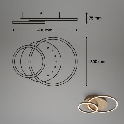 Brilo - Himennettävä LED-kattovalaisin LED/26W/230V 3000K ruskea