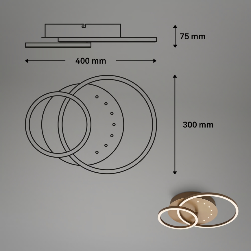 Brilo - Himennettävä LED-kattovalaisin LED/26W/230V 3000K ruskea