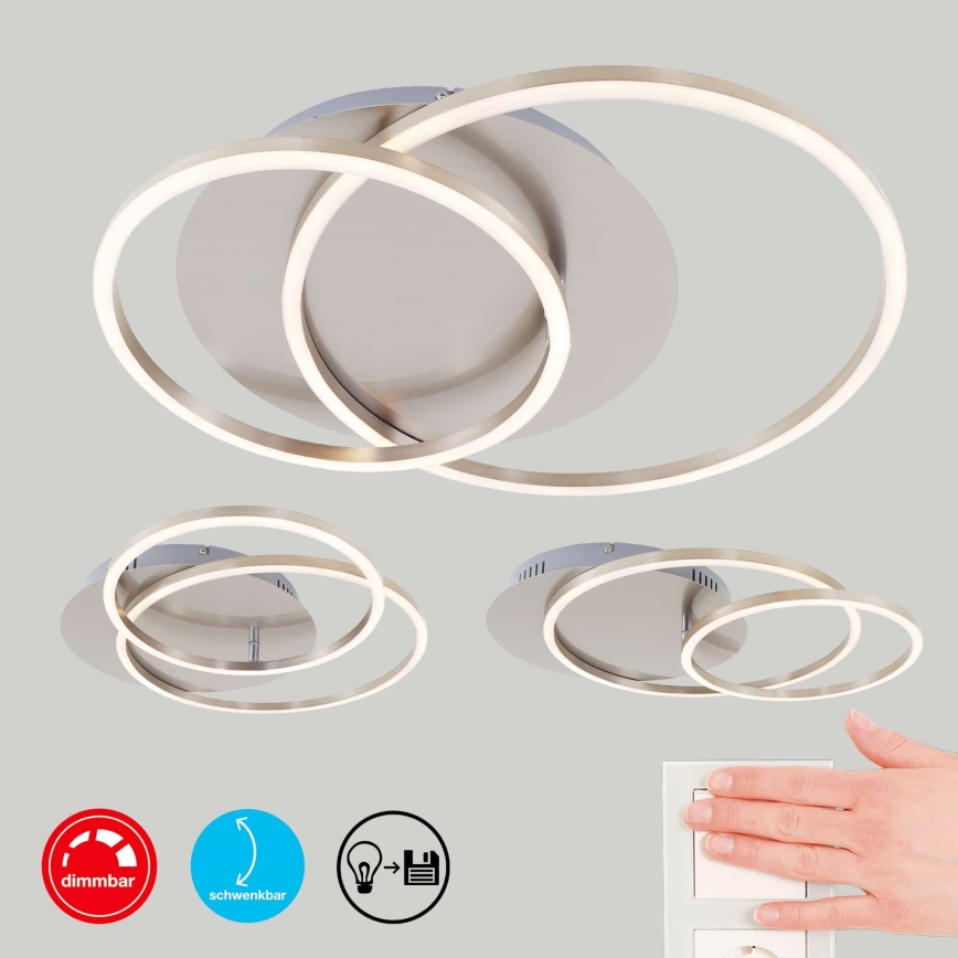 Brilo - himmennettävä LED-kattovalaisin FRAMES LED/14W/230V + LED/22W 3000K