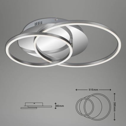 Brilo - himmennettävä LED-kattovalaisin FRAMES LED/14W/230V + LED/22W 3000K