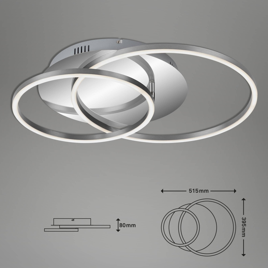 Brilo - himmennettävä LED-kattovalaisin FRAMES LED/14W/230V + LED/22W 3000K