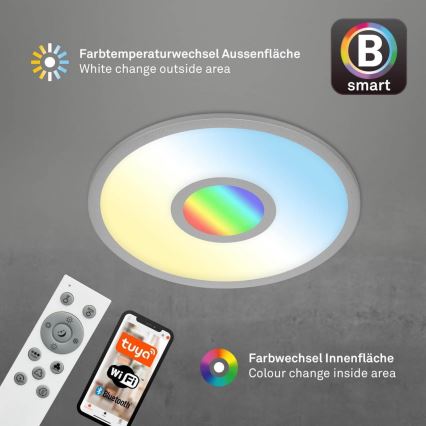 Brilo - Himmennettävä LED-RGB-kattovalaisin CENTRO LED/24W/230V 2700-6500K Wi-Fi Tuya + kauko-ohjaus