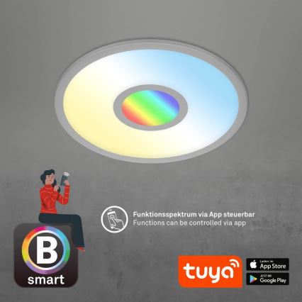 Brilo - Himmennettävä LED-RGB-kattovalaisin CENTRO LED/24W/230V 2700-6500K Wi-Fi Tuya + kauko-ohjaus