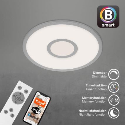 Brilo - Himmennettävä LED-RGB-kattovalaisin CENTRO LED/24W/230V 2700-6500K Wi-Fi Tuya + kauko-ohjaus