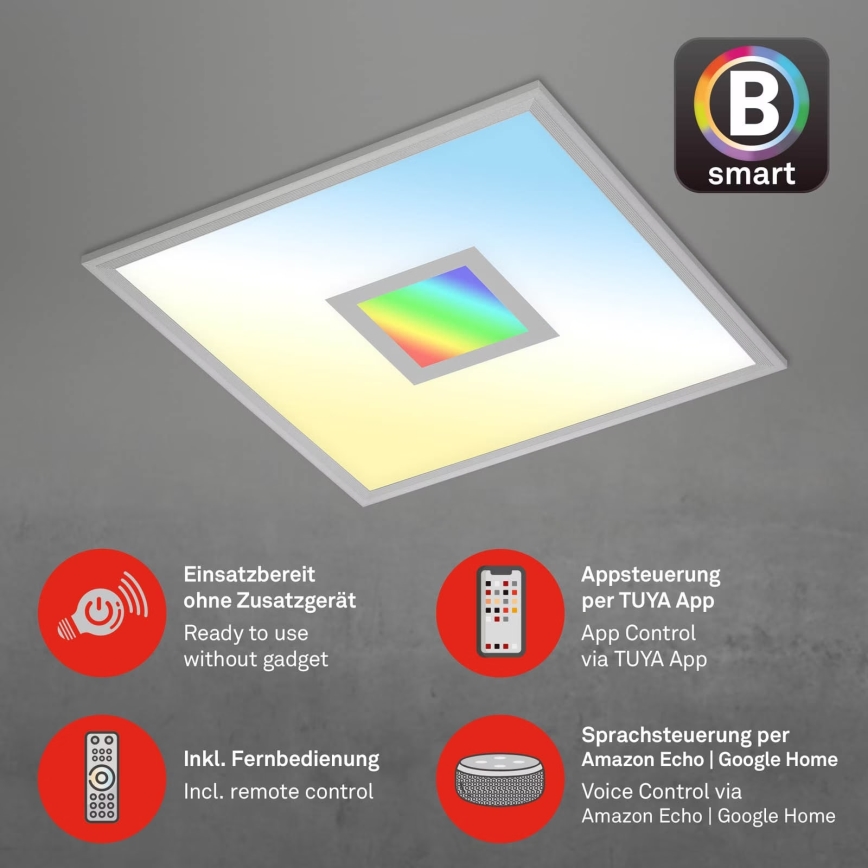 Brilo - Himmennettävä LED-RGB-kattovalaisin CENTRO LED/24W/230V 2700-6500K Wi-Fi Tuya + kauko-ohjaus