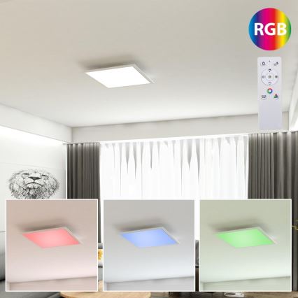 Brilo - Himmennettävä LED-RGB-kattovalaisin COLOUR LED/15W/230V 3000-6500K + kauko-ohjaus