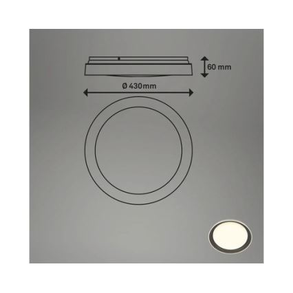 Brilo - IJUS LED-kattovalaisin 24 W, 230 V, 3000 K, Ø 43 cm