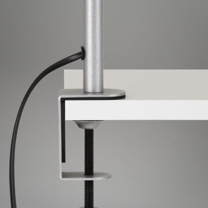 Brilo - Joustava pöytävalaisin klipsillä 1xE27/10W/230V hopea