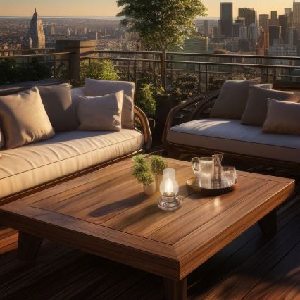 Brilo - LED-himennettävä ulkokäyttöinen ladattava pöytälamppu KANEA LED/1,5W/5V IP44 1200 mAh pronssinvärinen