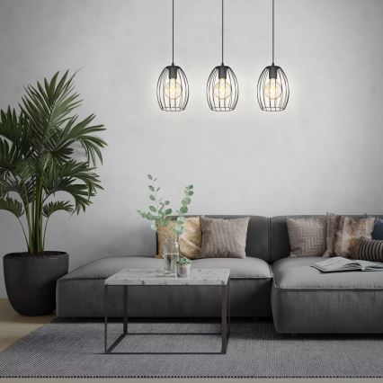 Brilo - Kattokruunu johdossa WAKTU 3xE27/60W/230V kumipuu