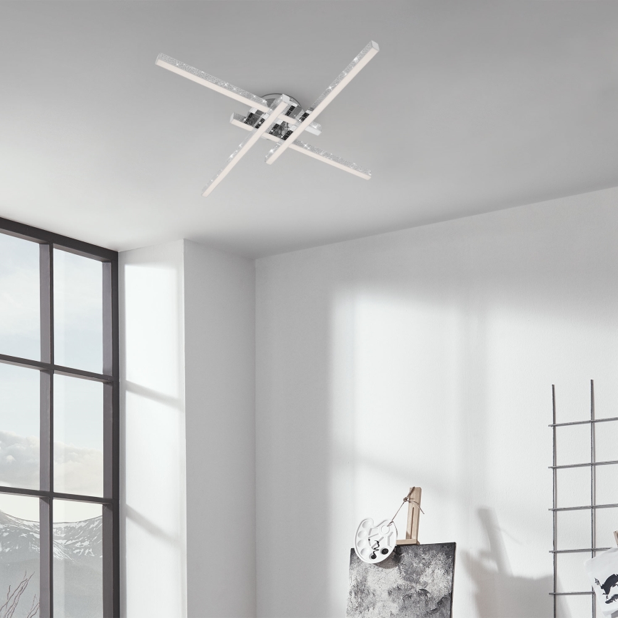Brilo - Kiinteä LED-kattokruunu REY 4xLED/5W/230V kiiltävä kromi