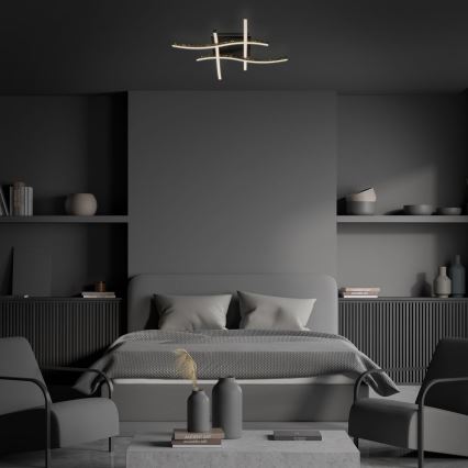 Brilo - Kiinteä LED-kattokruunu REY 4xLED/6W/230V musta