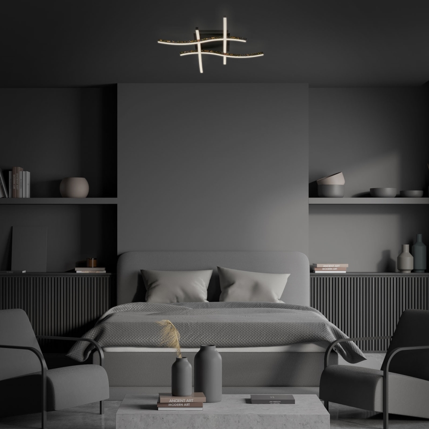 Brilo - Kiinteä LED-kattokruunu REY 4xLED/6W/230V musta