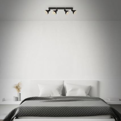 Brilo - Kohdevalo RETRO 4xE14/25W/230V musta