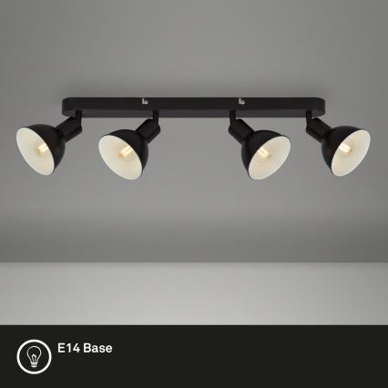 Brilo - Kohdevalo RETRO 4xE14/25W/230V musta