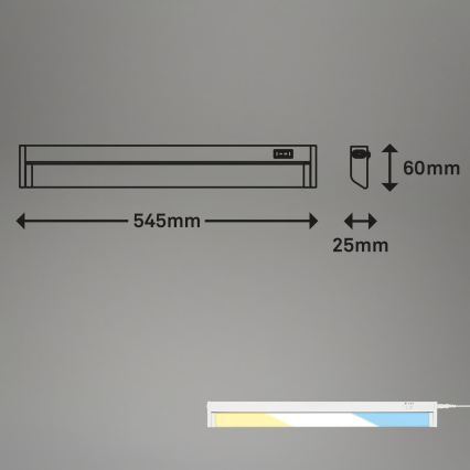 Brilo - LED-alakaappivalaisin LED/6W/230V 2700/4000/6500K 54,5 cm valkoinen
