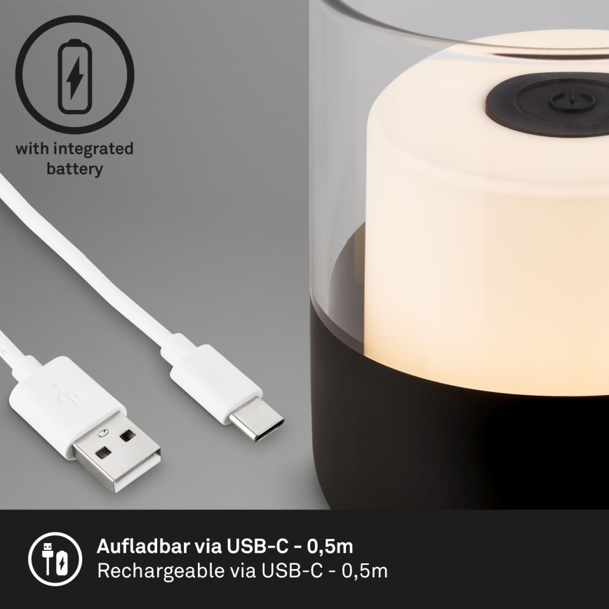 Brilo - LED-himennettävä ladattava ulkokäyttöön tarkoitettu pöytävalaisin LILET LED/2W/5V IP44