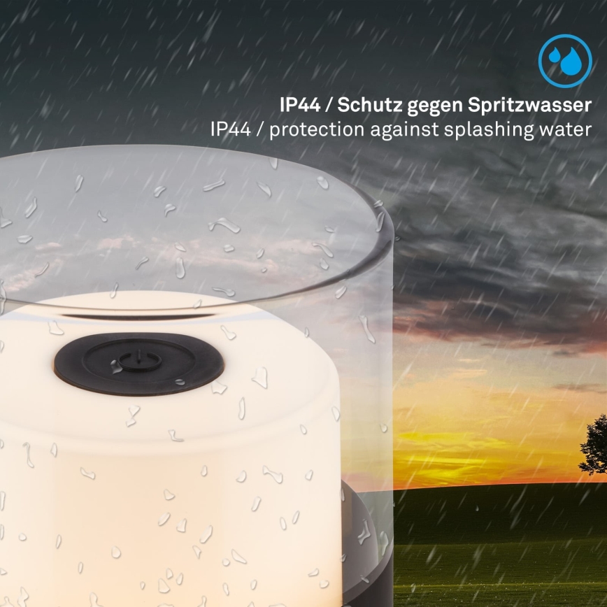 Brilo - LED-himennettävä ladattava ulkokäyttöön tarkoitettu pöytävalaisin LILET LED/2W/5V IP44