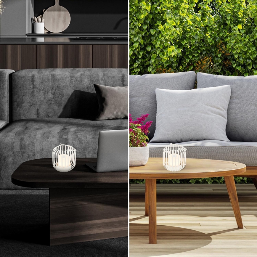 Brilo - LED Himmennettävä rechargeable ulko pöytävalaisin LED/2W/5V IP44 valkoinen