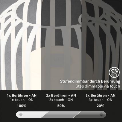 Brilo - LED Himmennettävä rechargeable ulko pöytävalaisin LED/2W/5V IP44 valkoinen