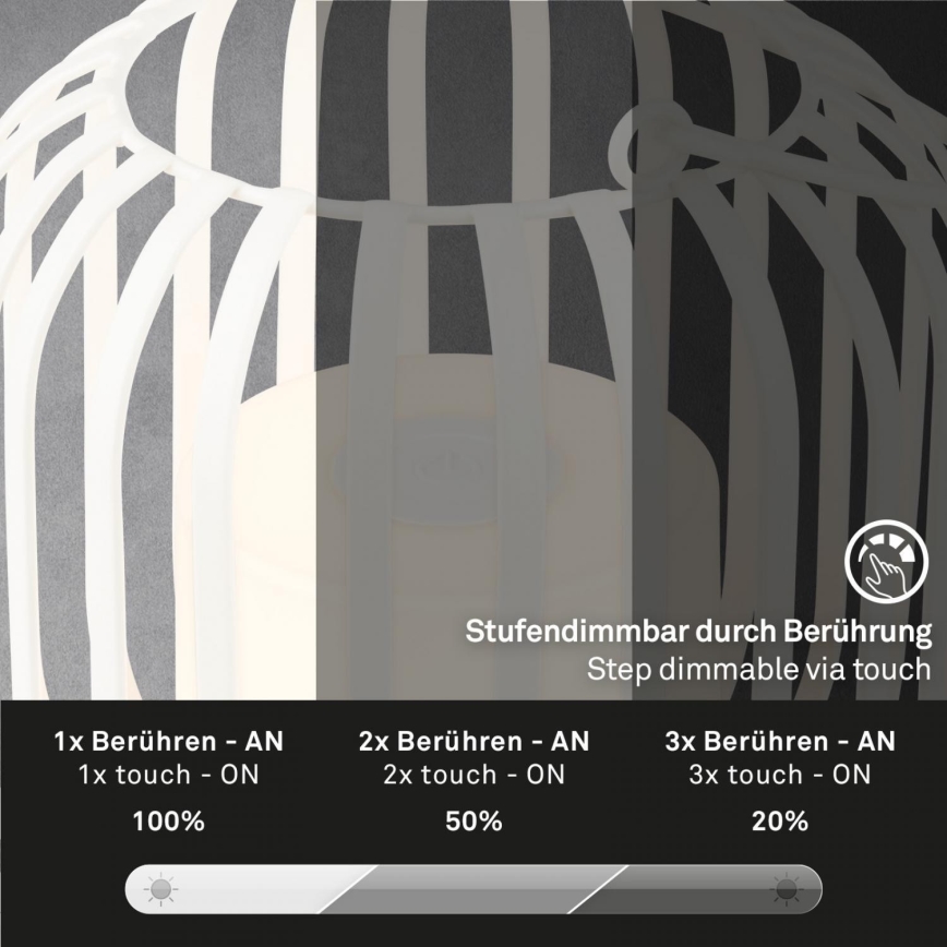 Brilo - LED Himmennettävä rechargeable ulko pöytävalaisin LED/2W/5V IP44 valkoinen