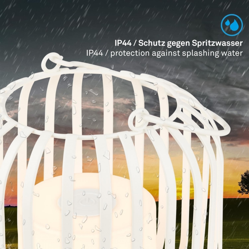 Brilo - LED Himmennettävä rechargeable ulko pöytävalaisin LED/2W/5V IP44 valkoinen