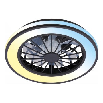 Brilo - LED-himmennettävä kattotuuletin VENTURO LED/24W/230V 3000-6500K musta + kaukosäädin