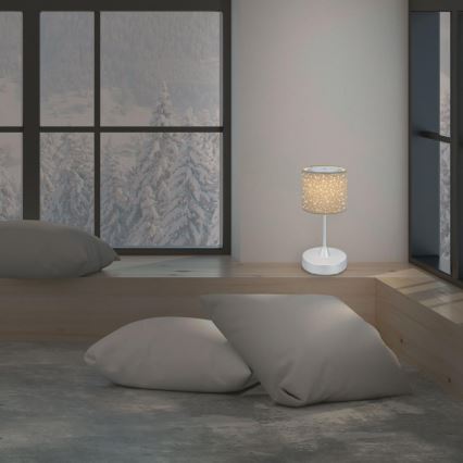 Brilo - LED himmennettävä ladattava ulkokäyttöön tarkoitettu pöytävalaisin LOLE LED/3W/5V 2000mAh IP44 hopea/beige