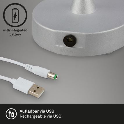 Brilo - LED himmennettävä ladattava ulkokäyttöön tarkoitettu pöytälamppu OLANA LED/3W/5V IP44