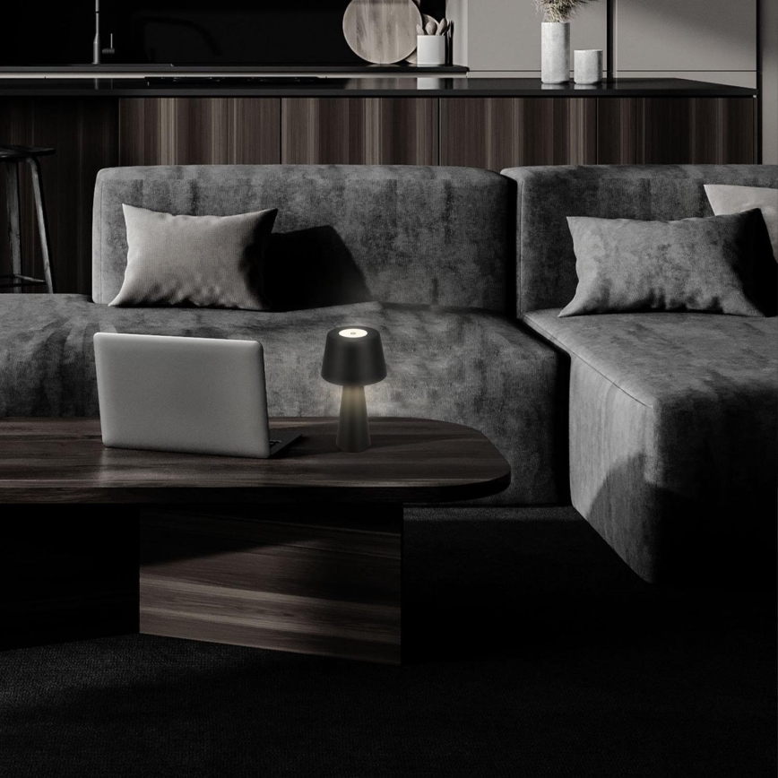 Brilo - LED Himmennettävä rechargeable ulko pöytävalaisin LED/3,5W/5V IP44 musta