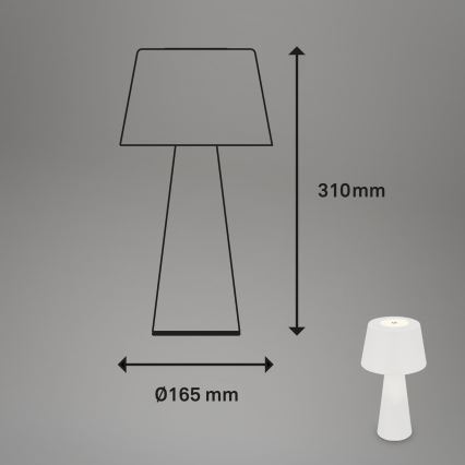 Brilo - LED Himmennettävä rechargeable ulko pöytävalaisin LED/3,5W/5V IP44 valkoinen