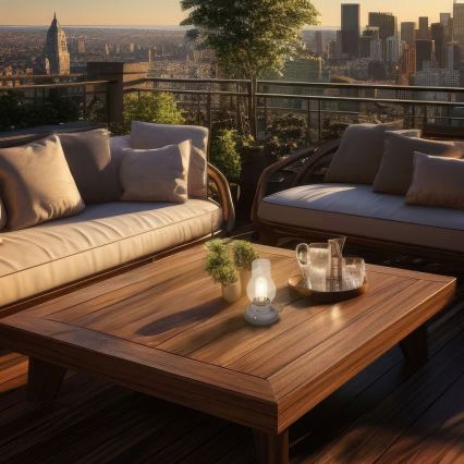 Brilo - himmennettävä ladattava ulkokäyttöinen pöytälamppu KANEA LED/1,5W/5V IP44 1200 mAh antrasiitti