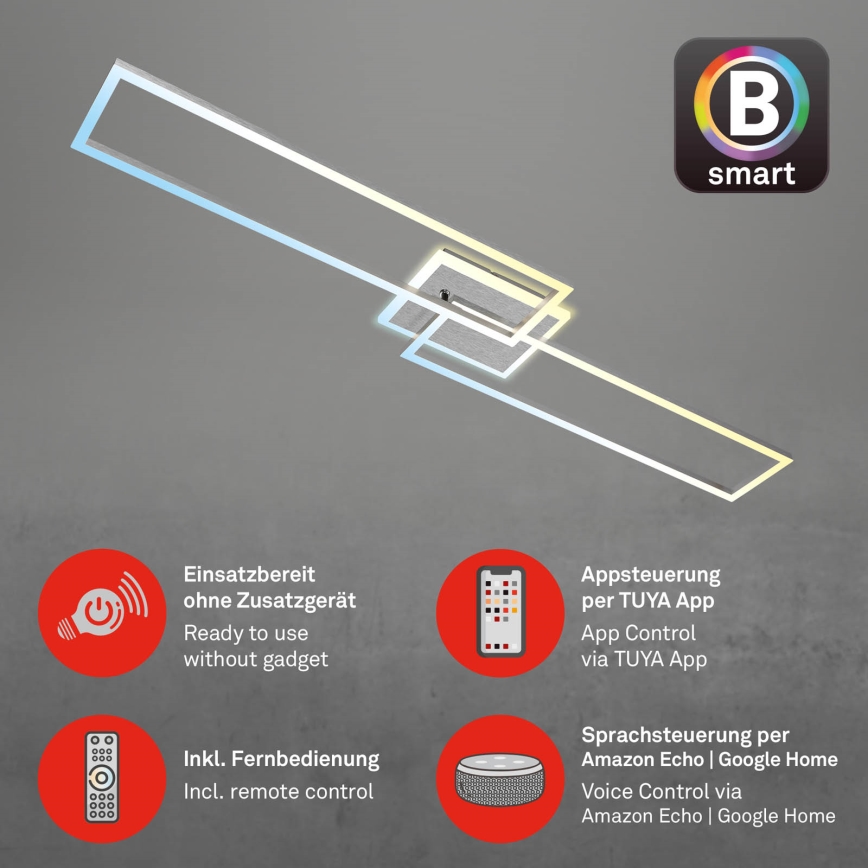 Brilo - LED-himmennyskattokruunu FRAME 2xLED/20W/230V 2700-6500K Wi-Fi Tuya + kauko-ohjaus