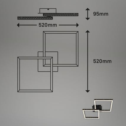 Brilo - LED-himmennyskattokruunu FRAME 2xLED/9W/230V