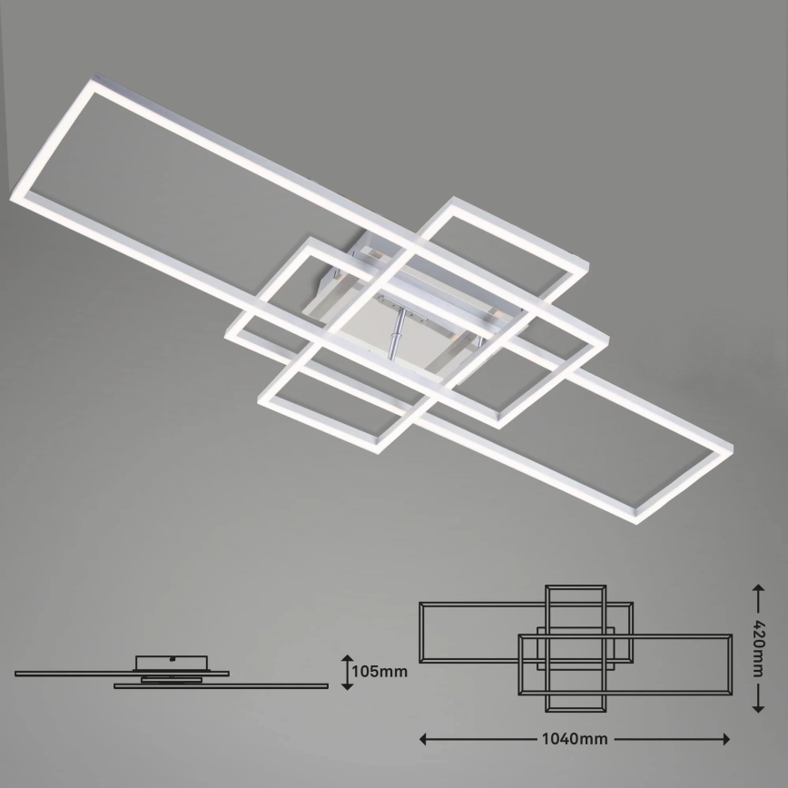 Brilo - LED-himmennyskattokruunu FRAME LED/51W/230V 2700-5000K mattakromi + kauko-ohjaus