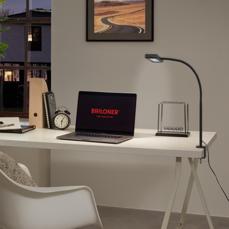 Brilo - LED Joustava pöytävalaisin klipsillä TRASNA LED/7,5W/230V musta