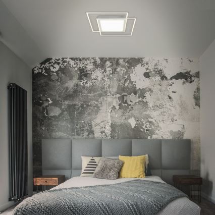 Brilo - LED-kattovalaisin 2xLED/16W/230V + LED/19W 51,5 x 51,5 cm mattakromi