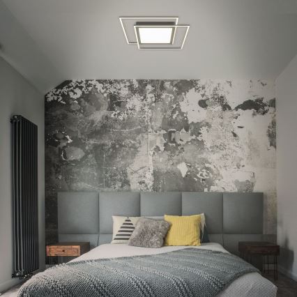 Brilo - LED kattovalaisin 2xLED/16W/230V + LED/19W 51,5x51,5 cm musta