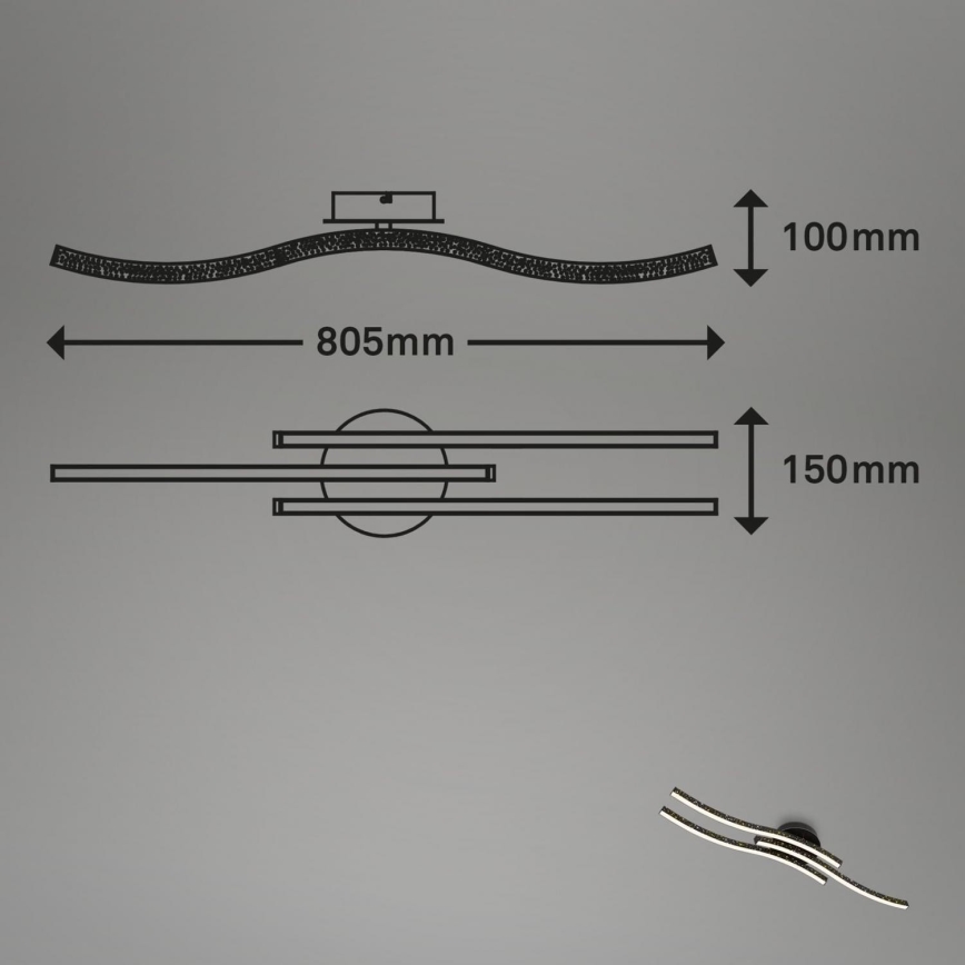Brilo - LED-kattovalaisin LED/19W/230V 3000K musta