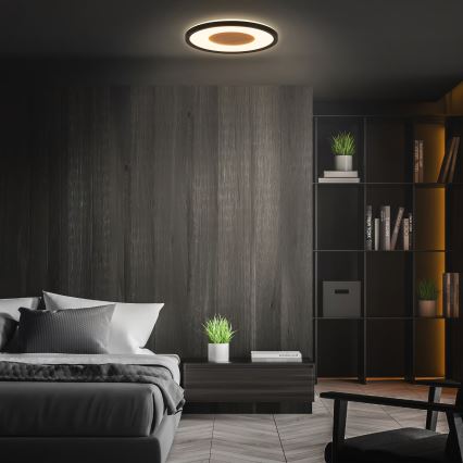 Brilo - LED-kattovalaisin SUFIT WOOD, 18 W, 230 V, 3000 K, halkaisija 29 cm