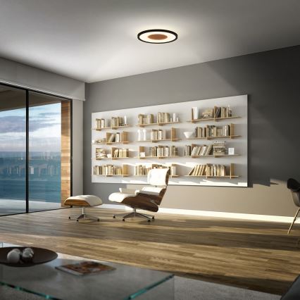 Brilo - LED-kattovalaisin SUFIT WOOD, 18 W, 230 V, 3000 K, halkaisija 29 cm