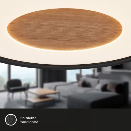 Brilo - LED-kattovalaisin SUFIT WOOD, 18 W, 230 V, 3000 K, halkaisija 29 cm
