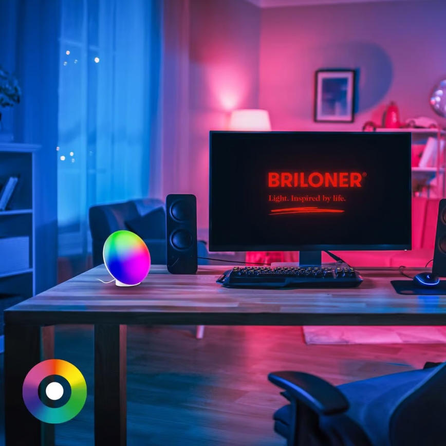 Brilo - LED RGBIC Himmennettävä pöytävalaisin TARA LED/6W/230V 3000-6500K valkoinen + kaukosäädin