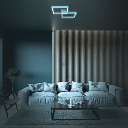 Brilo - LED RGBW Himmennettävä kiinteä kattokruunu FRAME 2xLED/17W/230V 2700-6500K + kauko-ohjaus