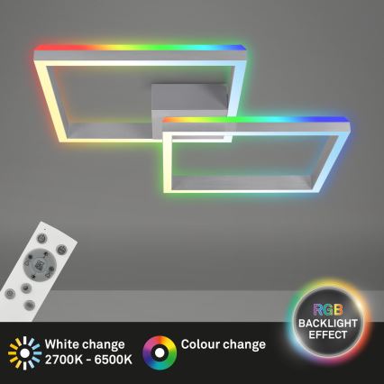 Brilo - LED RGBW Himmennettävä kiinteä kattokruunu FRAME 2xLED/17W/230V 2700-6500K + kauko-ohjaus